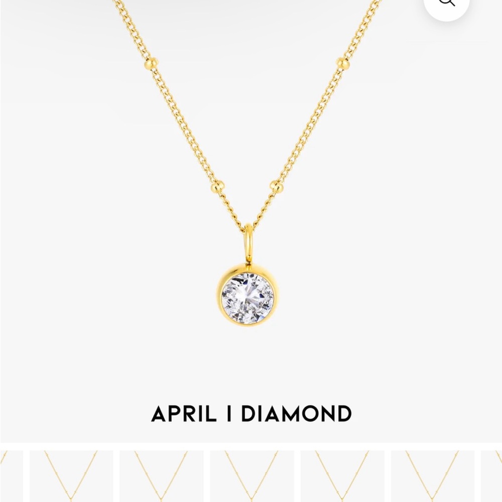 Atolea birthstone necklace- Diamond (April)
